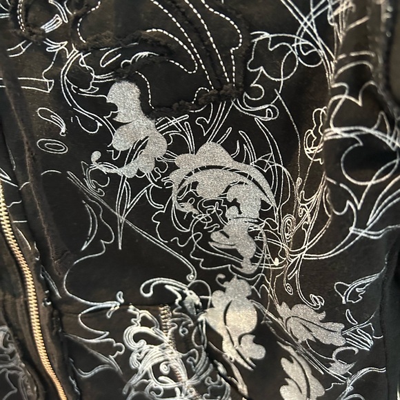 BCBG “hoodie. Black with silver design. - Picture 3 of 6